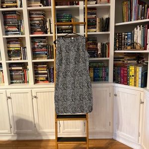 Old Navy-Leopard Animal Print Sheath Dress Black White Sleeveless-NWOT
